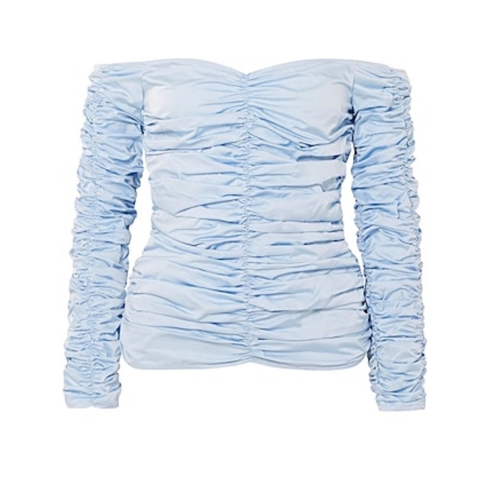 GEORGIA ALICE RUCHED BLUE TOP
